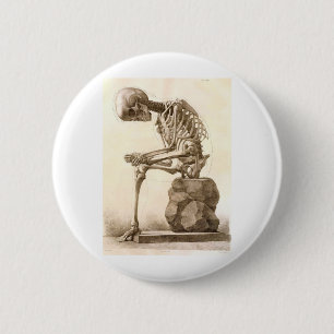 skeleton 6 cm round badge