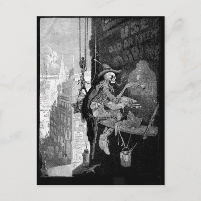 Skeleton Advertising postcard (Front)