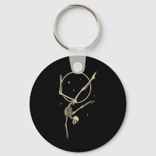 Skeleton Aerial Hoop Silk Aerialist Funny Circus A Key Ring