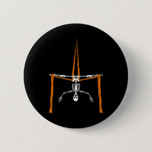 Skeleton Aerialist - Halloween Aerial Silks Circus 6 Cm Round Badge