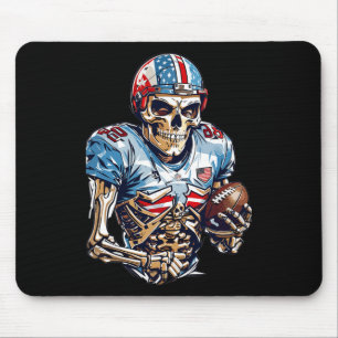 Skeleton American Football Player Halloween Graphi Mouse Mat