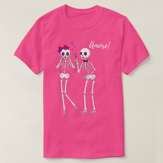 Skeleton Amore  T-Shirt (Design Front)