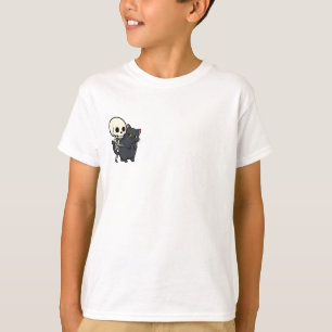 Skeleton and Black Cat Friends Kids T-Shirt
