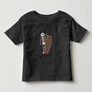 Skeleton and Coffin Halloween Design Toddler T-Shirt
