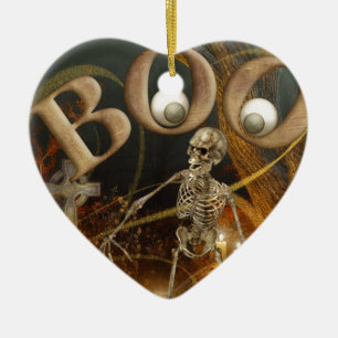Skeleton and Grave Halloween Ceramic Tree Decoration
