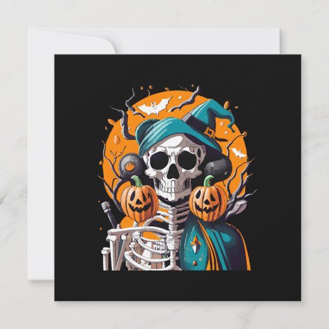 Skeleton and pumpkin invitation (Front)