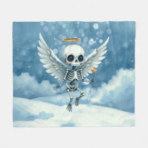 Skeleton Angel – The Sweet Side of the Afterlife. Fleece Blanket