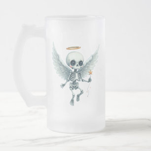 Skeleton Angel – The Sweet Side of the Afterlife. Frosted Glass Beer Mug