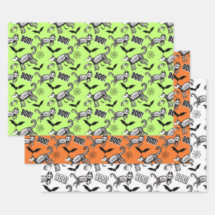 Skeleton Animals Wrapping Paper Sheet