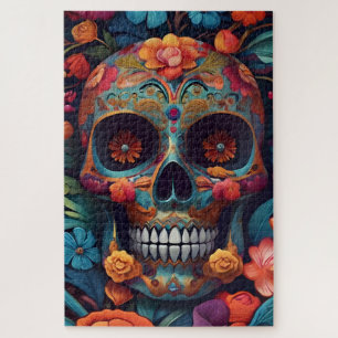 Skeleton Art Muerto Fest Dio Los Muertos Recent Jigsaw Puzzle