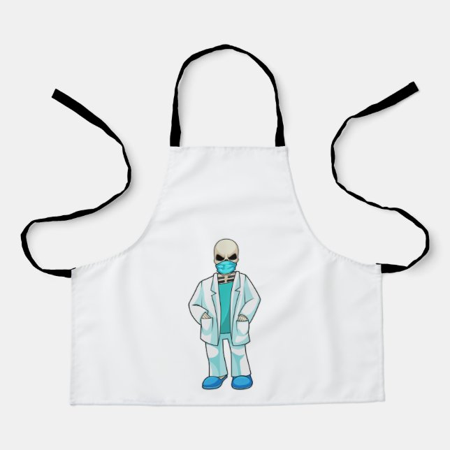 Skeleton as Doctor with Face mask Apron (Front)