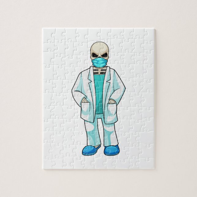Skeleton as Doctor with Face mask Jigsaw Puzzle (Vertical)