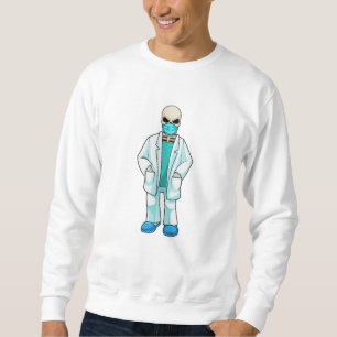 Skeleton as Doctor with Face mask Sweatshirt