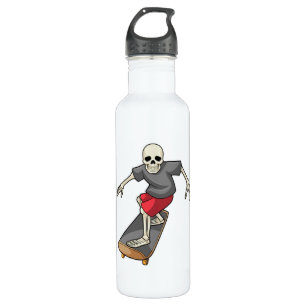Skeleton as Skater with Skateboard 710 Ml Water Bottle