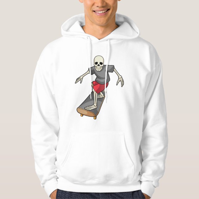 Skeleton as Skater with Skateboard Hoodie (Front)