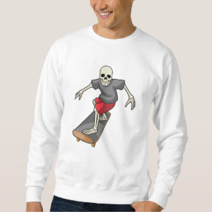 Skeleton as Skater with Skateboard Sweatshirt