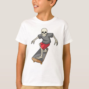 Skeleton as Skater with Skateboard T-Shirt