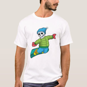 Skeleton as Snowboarder with Snowboard T-Shirt
