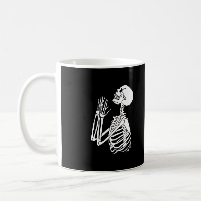 Skeleton Asking for Help on a  Coffee Mug (Left)