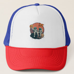 Skeleton Astronaut Crew Trucker Hat