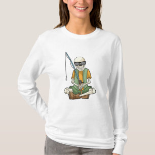 Skeleton at Fishing with Fishing rod T-Shirt