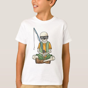 Skeleton at Fishing with Fishing rod T-Shirt