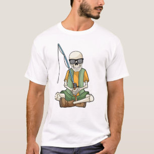 Skeleton at Fishing with Fishing rod T-Shirt