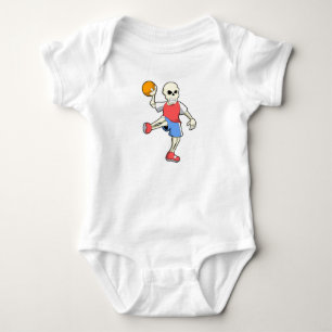Skeleton at Handball player with Handball Baby Bodysuit
