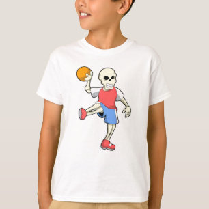 Skeleton at Handball player with Handball T-Shirt