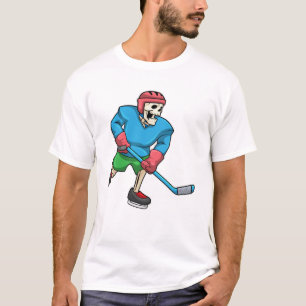 Skeleton at Ice hockey with Ice hockey stick T-Shirt