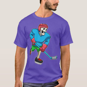 Skeleton at Ice hockey with Ice hockey stick T-Shirt