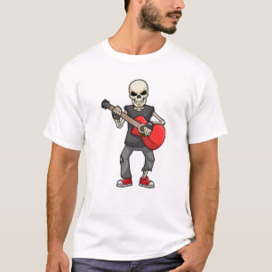 Skeleton at Music with Guitar T-Shirt