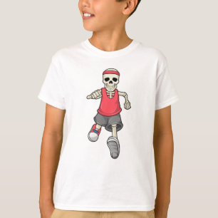 Skeleton at Running with Headband T-Shirt