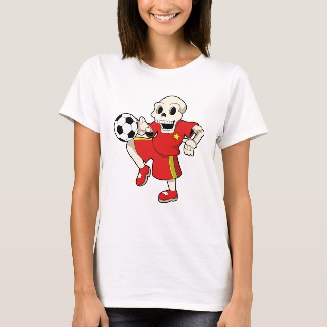 Skeleton at Soccer Sports T-Shirt (Front)