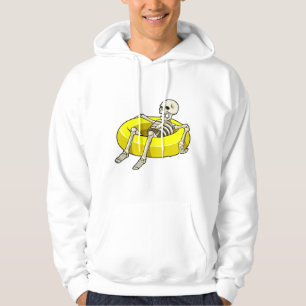 Skeleton at Swimming with Swim ring Hoodie