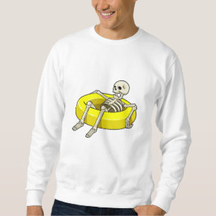 Skeleton at Swimming with Swim ring Sweatshirt