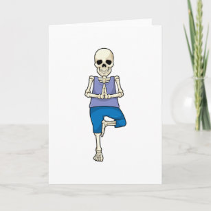 Skeleton at Yoga Stretching Card