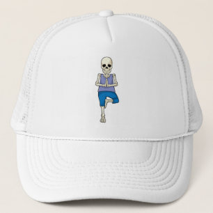 Skeleton at Yoga Stretching Trucker Hat