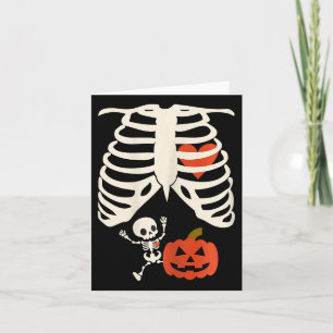 Skeleton Baby Halloween Pregnancy Couples Costume  Card