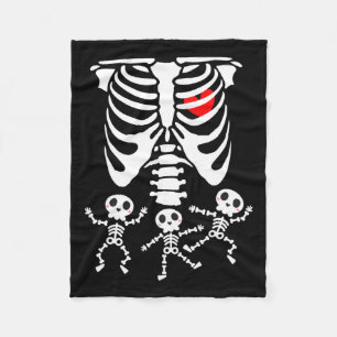 Skeleton Baby Halloween Pregnancy Couples Costumes Fleece Blanket