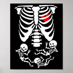 Skeleton Baby Halloween Pregnancy Couples Costumes Poster