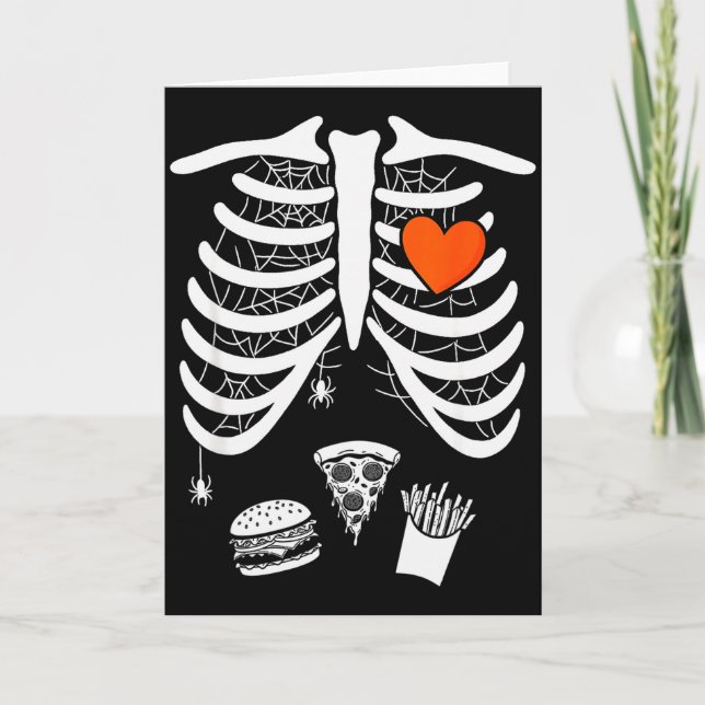 Skeleton Baby Pregnant Xray Rib Cage For Fall Hall Card (Front)