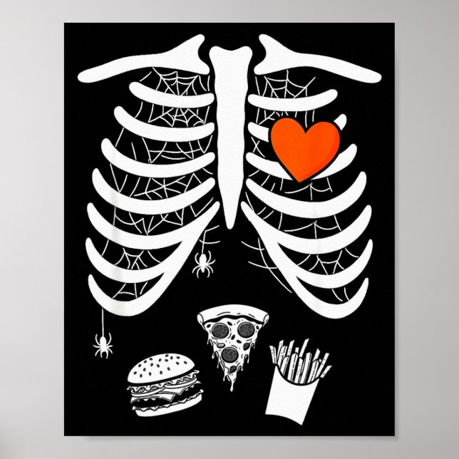 Skeleton Baby Pregnant Xray Rib Cage For Fall Hall Poster (Front)