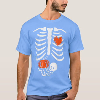 Skeleton Baby Pregnant Xray Rib Cage Halloween Cos T-Shirt