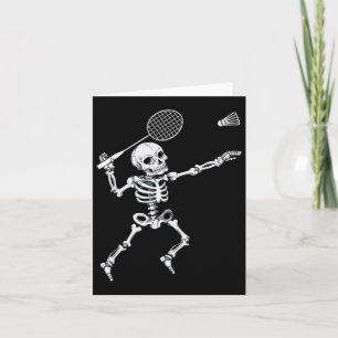 Skeleton Badminton Shirt Halloween Smash Shuttle Card