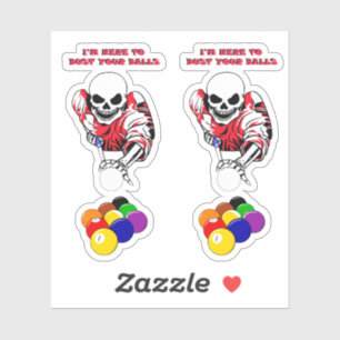 Skeleton Ball buster Pool Billiards original art