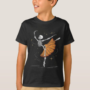 Skeleton Ballerina Ballet Dance Halloween  T-Shirt