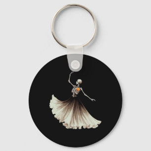 Skeleton Ballerina Ballet Dance Halloween Women Gi Key Ring