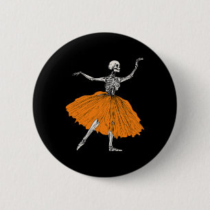 Skeleton Ballerina Dance Tutu Spooky Ballet Dancer 6 Cm Round Badge