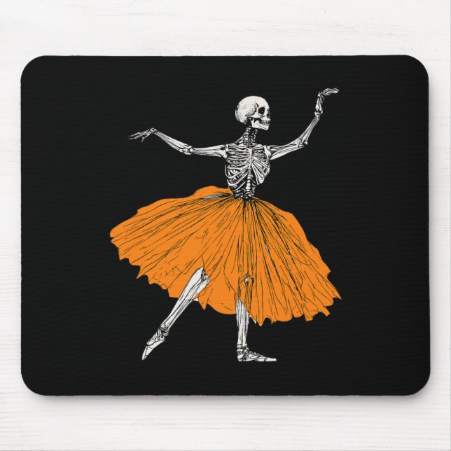Skeleton Ballerina Dance Tutu Spooky Ballet Dancer Mouse Mat (Front)